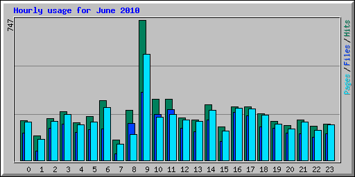 Hourly usage for June 2010