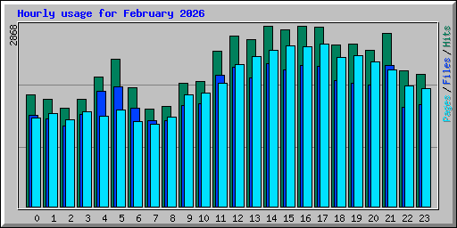 Hourly usage for February 2026